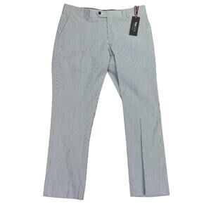Tommy Hilfiger Mens TH Flex Modern Fit Seersucker Suit Pants Blue White 34x29